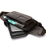Men Leather Waist Bag Outdoor Pockets Chest Bag Man Shoulder Packet