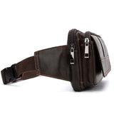Men Leather Waist Bag Outdoor Pockets Chest Bag Man Shoulder Packet