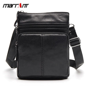 Men Leather Waist Bag Retro Business Casual Shoulder Messenger Bag