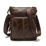 Men Leather Waist Bag Retro Business Casual Shoulder Messenger Bag