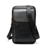 Men Leather Waist Bag Retro Shoulder Bag Versatile Belt 6.5 Inch Cell Phone Pock