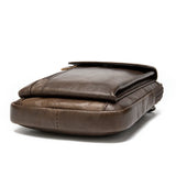 Men Leather Waist Bag Retro Shoulder Bag Versatile Belt 6.5 Inch Cell Phone Pock