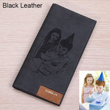 Custom Photo Engraved Men's Bifold Wallet - Personalized Picture Purse
