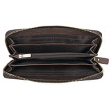 Men Long Wallet Cow Leather 100% Baby Cow Leather Woven Clutch Bag