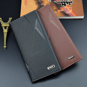 Men Long Wallet Thin Youth Soft Wallet Multi-Card Large-Capacity