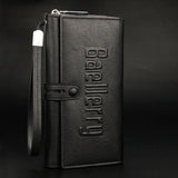 Men Leather Business Long Wallet Clutch Mobile Phone Bag