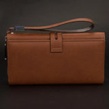 Men Leather Business Long Wallet Clutch Mobile Phone Bag