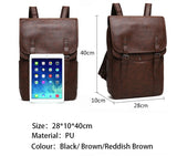 Men's Vintage Leather Backpack Waterproof 15.6 Inch Laptop Bag