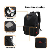 Canvas Backpack Gray Casual Rucksack 15 inch Laptop College Student School Bag