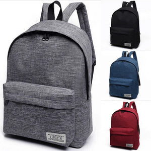 Gray Canvas Backpack 15inch Laptop College School Bag Rucksack