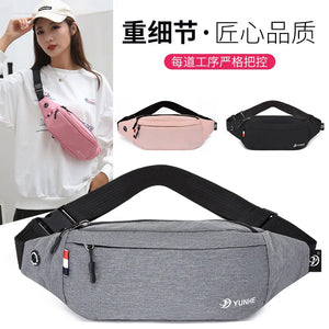 Men Grey Waist Bag Pack Functional Large Belt Pouch