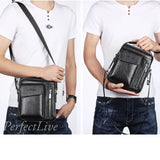 Men Leather Messenger Bag Crossbody Sling Briefcase