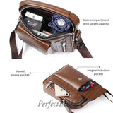 Men Leather Messenger Bag Crossbody Sling Briefcase