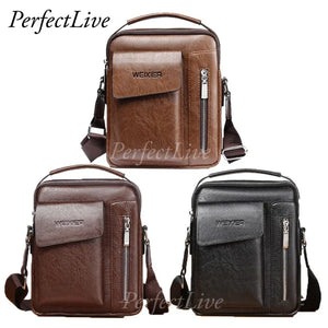 Men Leather Messenger Bag Crossbody Sling Briefcase