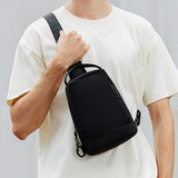 Men Messenger Bag Solid Shoulder Bag Casual Phone Charging Purse