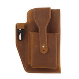 Men Multi-Function Leather Fanny Waist Bag Sports Belt Bum Pouch