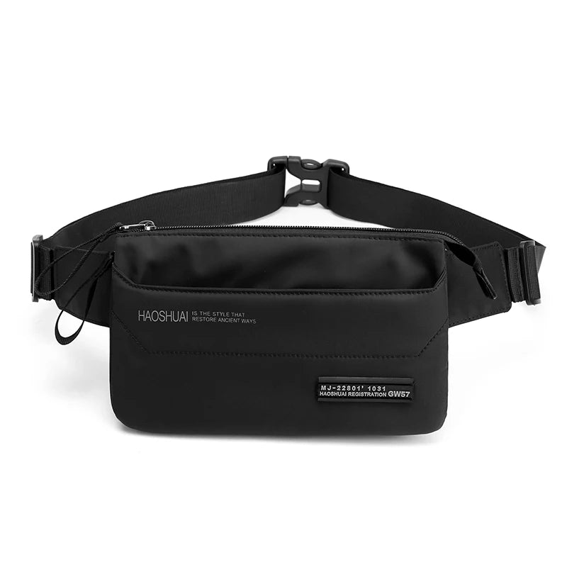 Nylon Waterproof Waist Bag with 4 Pockets for Men and Women