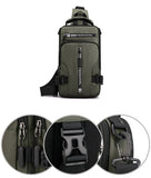 Men Nylon Backpack Rucksack Cross body Shoulder Bag USB Charging Port