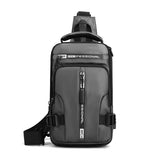 Men Nylon Backpack Rucksack Cross body Shoulder Bag USB Charging Port