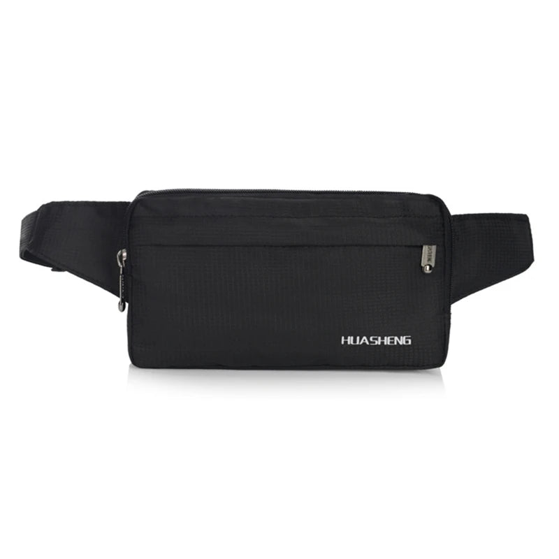 Men Nylon Belt Bum Waist Phone Pouch Fanny Pack Sport Zip Bag