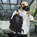 Men PU Leather Backpack Travel Casual Mochila Waterproof Student Book Bags