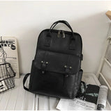 Men PU Leather Backpack Travel Casual Mochila Waterproof Student Book Bags