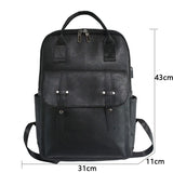 Men PU Leather Backpack Travel Casual Mochila Waterproof Student Book Bags