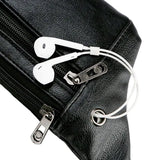 Men PU Leather Belt Fanny Pack Bum Waist Pouch Zip Bag