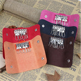 Men PU Leather Key Wallet Keychain Organizer Bags Holder Manager
