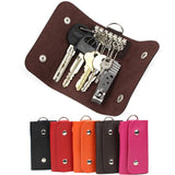 Men PU Leather Key Wallet Keychain Organizer Bags Holder Manager