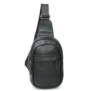 Men PU Leather Chest Bag Satchel Pack CrossBody Messenger Shoulder Bag