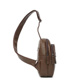 Men PU Leather Chest Bag Satchel Pack CrossBody Messenger Shoulder Bag