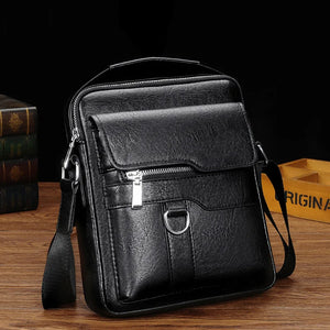 Men PU Leather Shoulder Crossbody Bag Laptop Briefcase