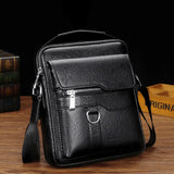 Men PU Leather Shoulder Crossbody Bag Laptop Briefcase