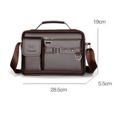 Men PU Leather Shoulder Crossbody Bag Laptop Briefcase w/ Strap 2022