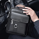 Men PU Leather Shoulder Crossbody Bag Laptop Briefcase