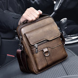 Men PU Leather Shoulder Crossbody Bag Laptop Briefcase