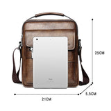 Men PU Leather Shoulder Crossbody Bag Laptop Briefcase