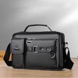 Men PU Leather Shoulder Crossbody Bag Laptop Briefcase w/ Strap 2022