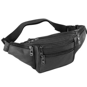 Men PU Leather Waist Bag Travel Sports Running Mobile Phone Wallet