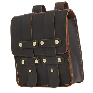 Medieval Style Dark Brown Phone Case PU Leather Fanny Pack