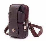 Men Pu Leather Fanny Waist Bag Classic Texture Business Solid Mobile Phone Belt