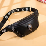 Men Punk Skull Waist Bag Belt Pack Fanny Pack Hip Packs Outdoor Crossbody Bags