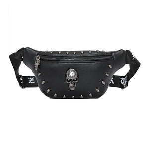 Men Punk Skull Waist Bag Belt Pack Fanny Pack Hip Packs Outdoor Crossbody Bags
