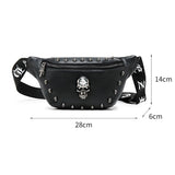 Men Punk Skull Waist Bag Belt Pack Fanny Pack Hip Packs Outdoor Crossbody Bags