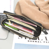 Men Leather Long Wallet Cow Leather Clutch Bag Business Billfold