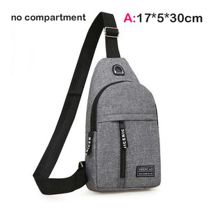 Men's Reflective Sports Waist Bag Messenger Pack Travel Shoulder Bag