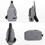 Men's Reflective Sports Waist Bag Messenger Pack Travel Shoulder Bag