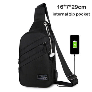 Men's Reflective Sports Waist Bag Messenger Pack Travel Shoulder Bag
