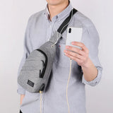 Men's Reflective Sports Waist Bag Messenger Pack Travel Shoulder Bag